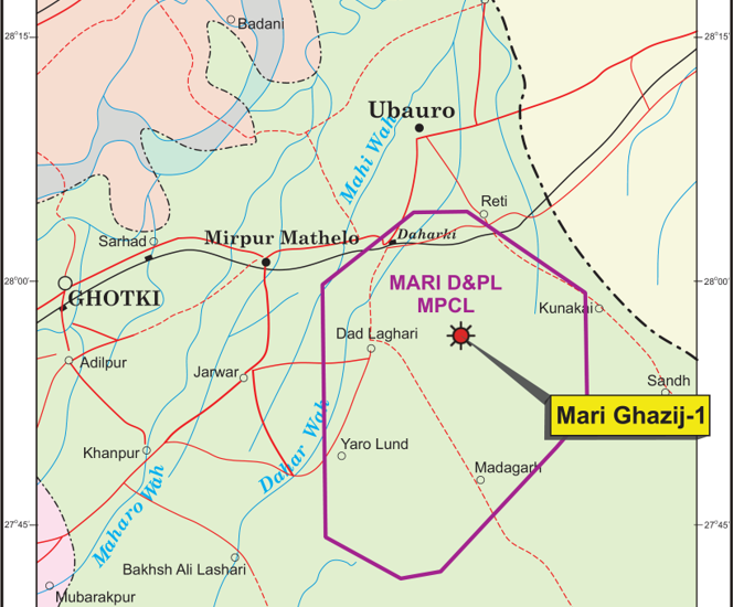 MEL Discovers Gas at Mari Ghazij-1 Well Located In Mari D&PL, Sindh Province